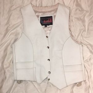 White leather vest
